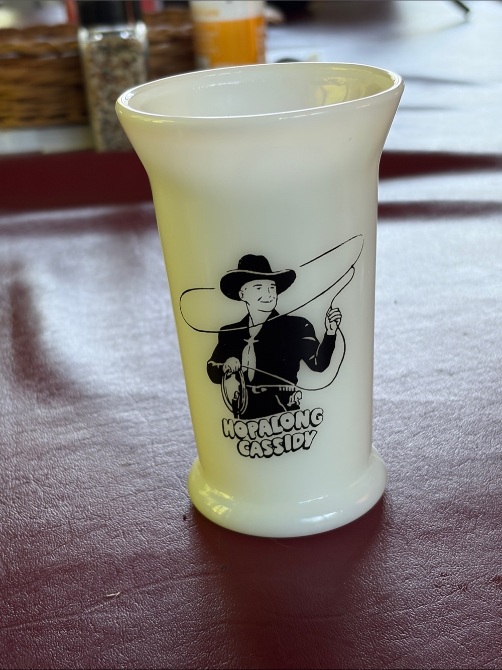 Hopalong Cassidy Milk Glass Tumbler